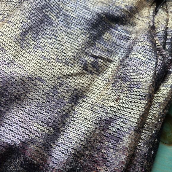 Muse Gold Silver Purple Sequin Bodycon Mini Cocktail Dress Size 6 - Picture 14 of 14